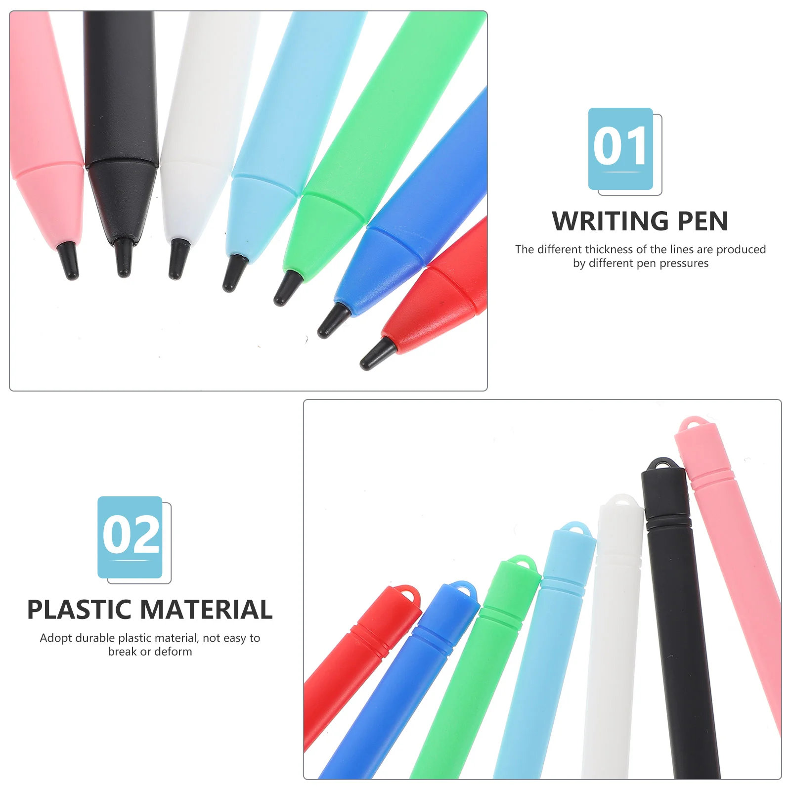 LCD Stylus Green Pen Drawing Tablet, Produtos eletrônicos, Graffiti Tether, Red Draft Board, Plástico, 7 pcs