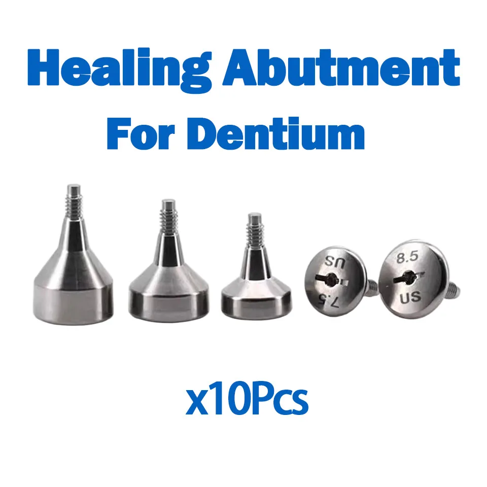 10Pcs Dental Healing Cap Abutment Fits Dentium Implant System Titanium Gingival Former Collar Cuff Height Screws Restorations