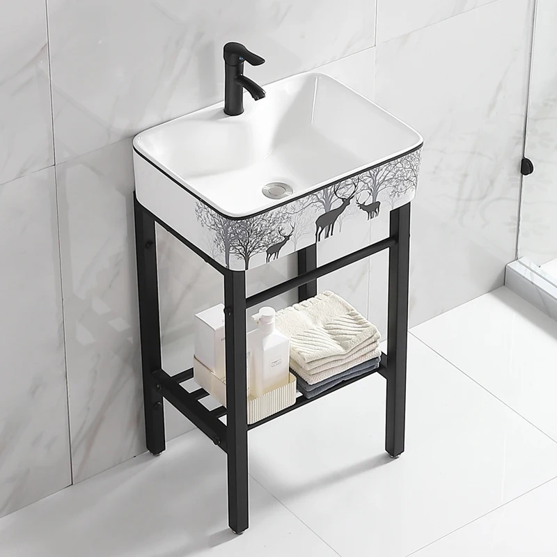 

Кронштейн из нержавеющей стали для небольшой квартиры, вилка для мытья рук, керамическая встроенная раковина для ванной комнаты, балкон, моющаяся вилка, напольный тип