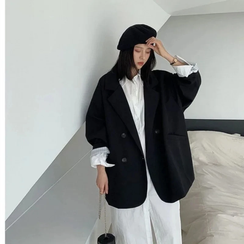 Vintage Casual Women's Spring Autumn New Arrival Korean Style Versatile Loose Fashion Solid Color