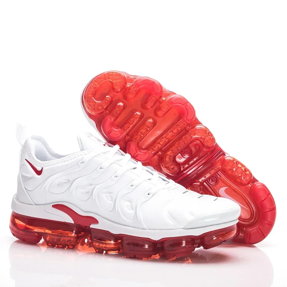 Nike Air Vapormax Plus TN Men Women Running Shoes Anti-Slip Shock-Absorbant Air Cushion Nike Unisex Sneakers White Red