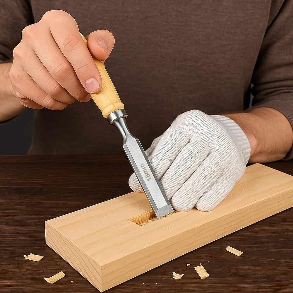 Multi Size Wood Chisels Woodworking Tools Thickened Blades Wood Chisel Set 45 Carbon Steel Wear-resistant Edge Hardened Edges