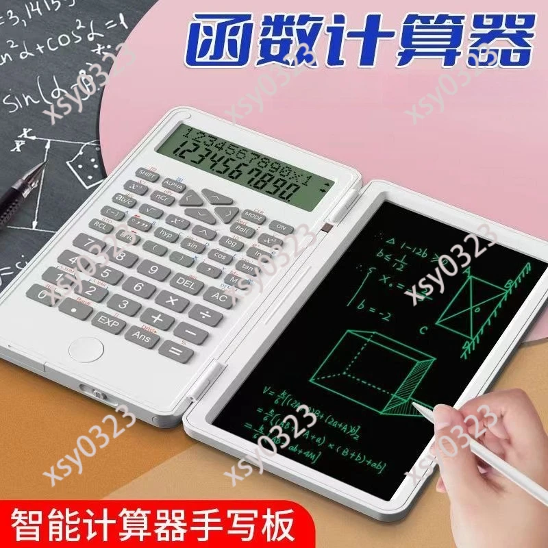 2-in-1 Foldable Scientific Calculator, Mute Portable Writing Pad Combo for Exam Study