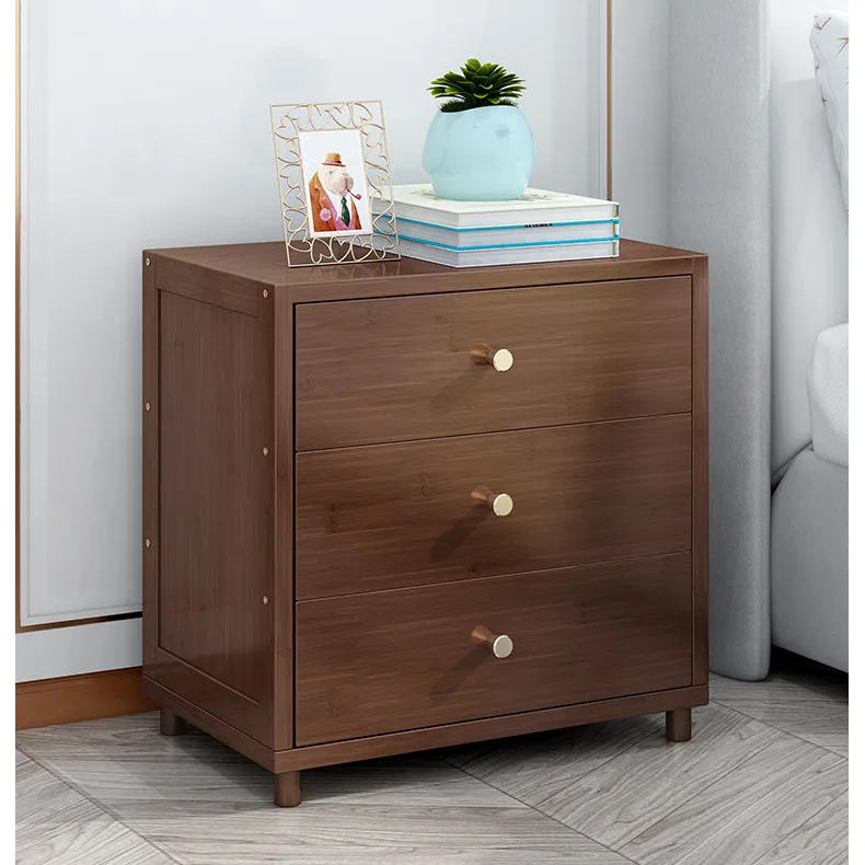 3 Layers Modern Simple Bamboo Bedroom Bedside Cabinet Sundries Locker Living Room Sundries Cabinet Furniture Decoration