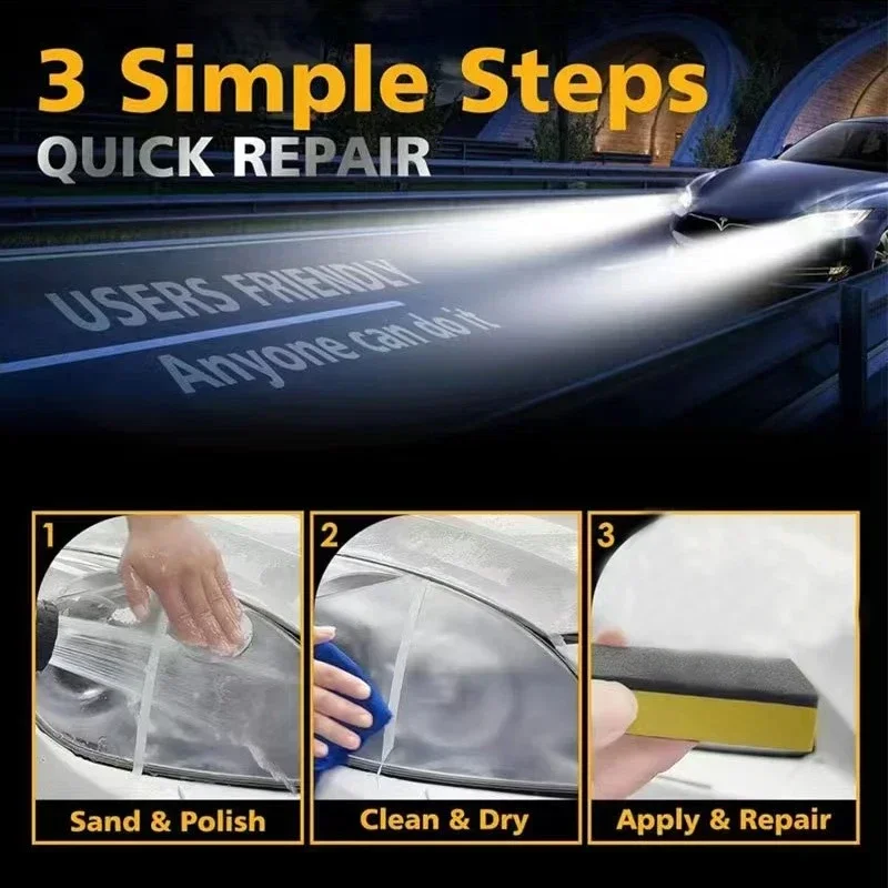 

QC16 Реставрация фар автомобиля Наборы для полировки Удаление царапин на фары Ремонт Чистящая паста Удаление окисления Полировка фар C