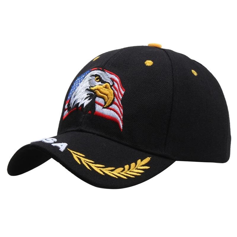 3D Embroidery Eagle USA American Flag  Baseball Caps Animal Snapback Cap Trendy Tactical Army Military Men Hip Hop Street Hats