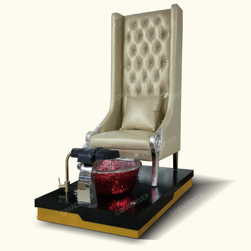 High Back Royal Pedicure Sofa Station With Pillow Foot Bath Spa Pedicure Chair For Manicure Luxury Pedicure Throne Chairs