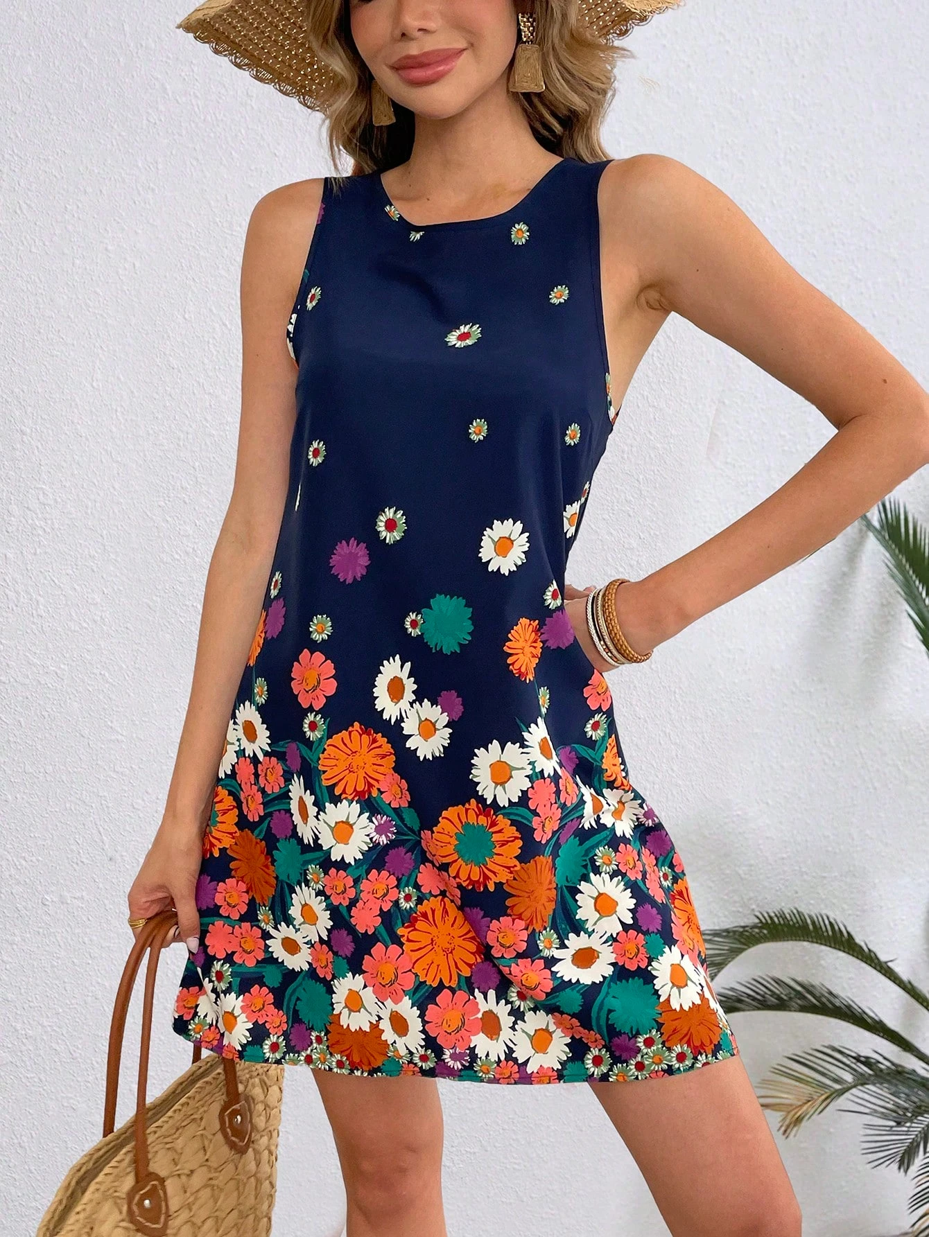 Robe moulante sans manches à imprimé Floral pour femmes, robe de voyage hawaïenne Y2k, vêtements féminins, t-shirts d'été