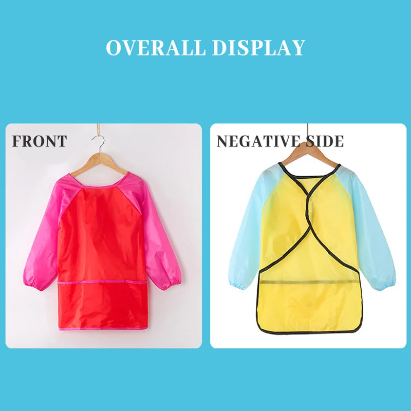 Child Apron Art Aprons Learning Education Interesting Toys Waterproof Painting Long Sleeve Bibs Children Smock Kid Birthday Gift