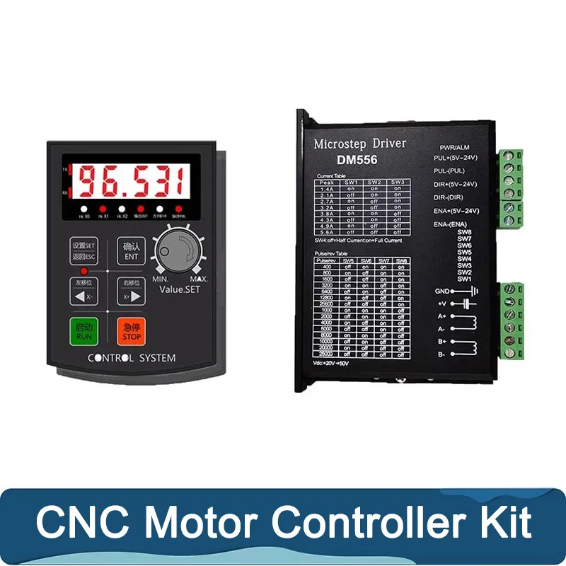 

CNC Motor Controller Kit HF020 five-digit display 85KHz+ Motor driver DM556/DM542 DC24V-50V For NEMA17/23/34 Stepper Motor