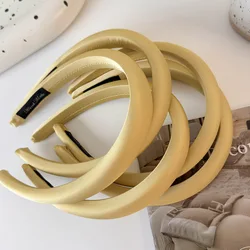 Retro Yellow Sponge Headband for Woman Fashion Temperament Hair Hoop Wash Face Hair Band Female Versatile Hair Accessories Gift