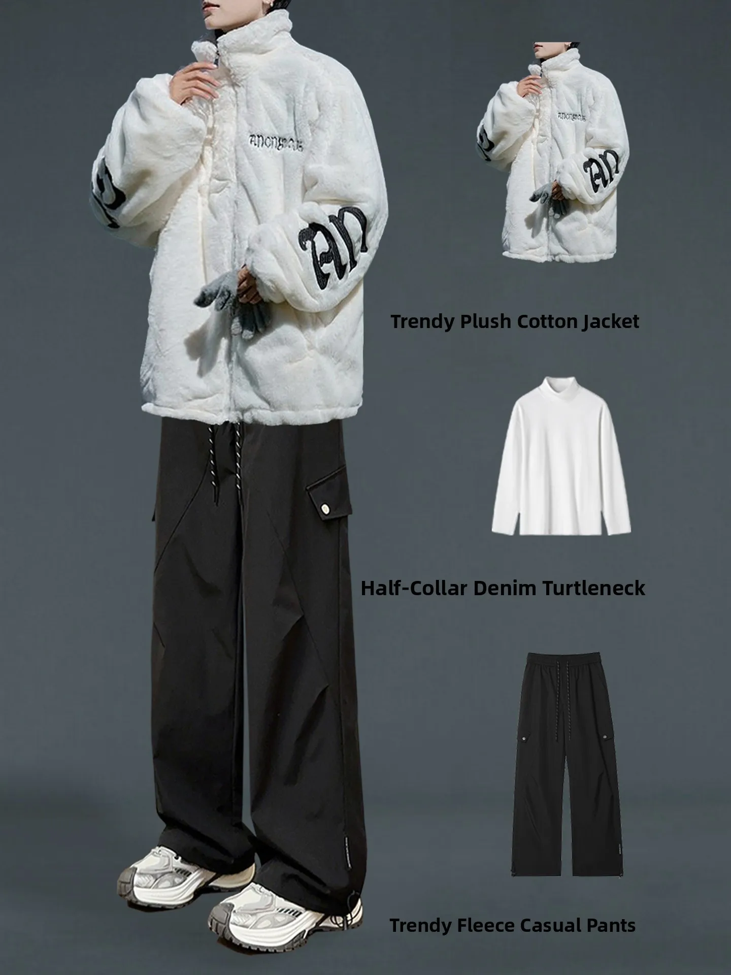 

Мужская утепленная куртка Cool Haome из искусственного меха и хлопка, зимнее пальто, молодежная модная повседневная теплая куртка на молнии с длинными рукавами