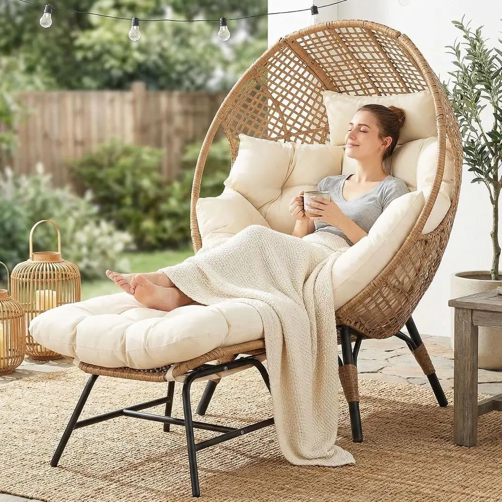 Zenith Nest Chair with the modular ottoman pushed aside for upright seating posture