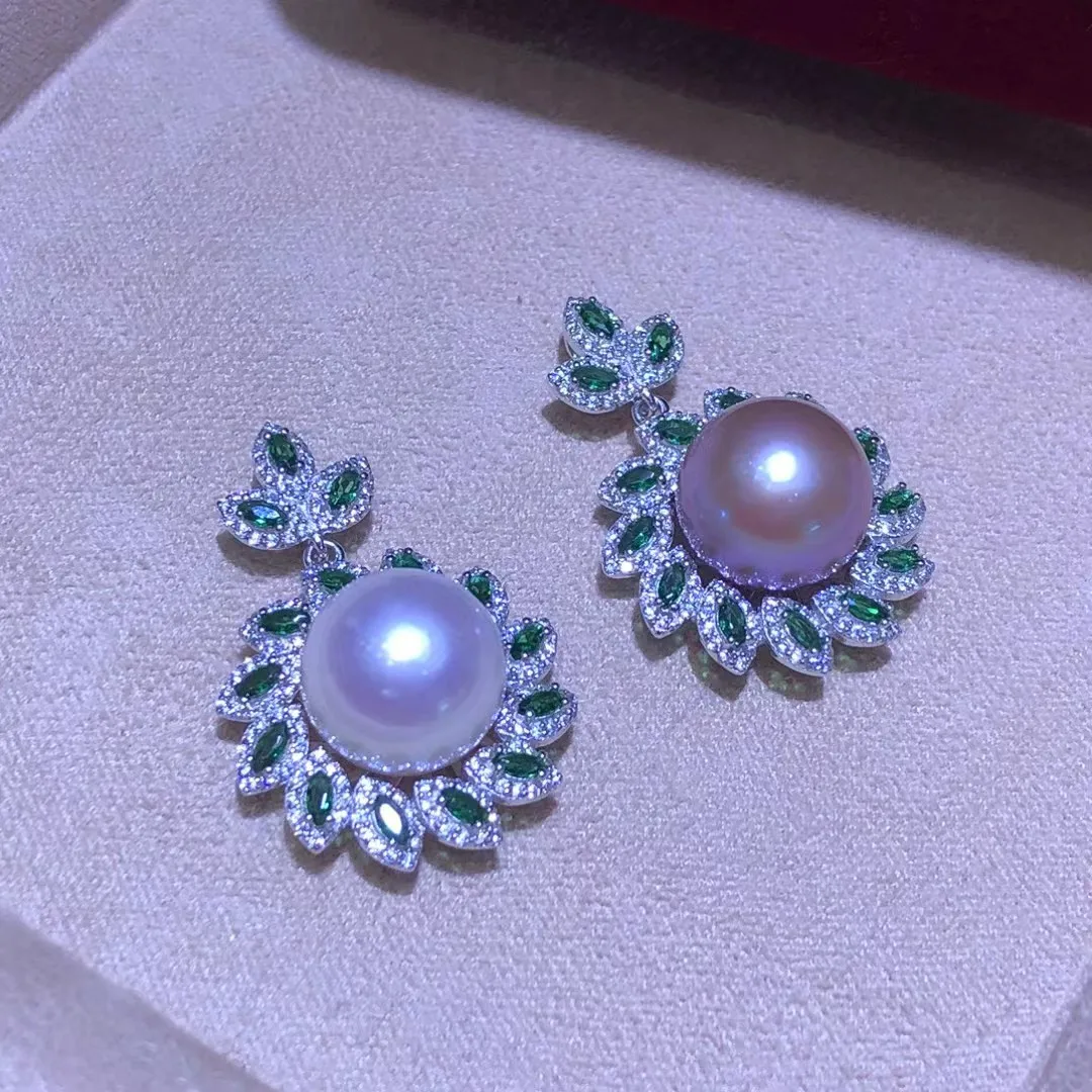 Wholesale S925 Sterling Silver Pendant Mount Base Mountings Findings Parts Fittings Accessories for 11-12mm Pearls 5pcs/lot