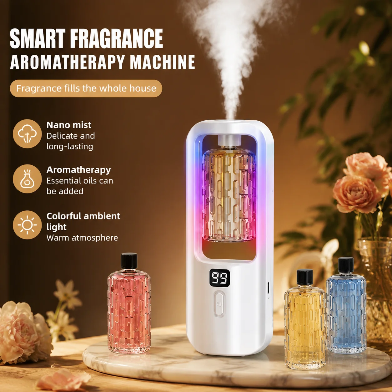 50ml Wall-mounted Oil Aromatherapy Machine Deodorization Fragrance Humidifier Air Purifying For Home Bedroom Toilet Hotel Office