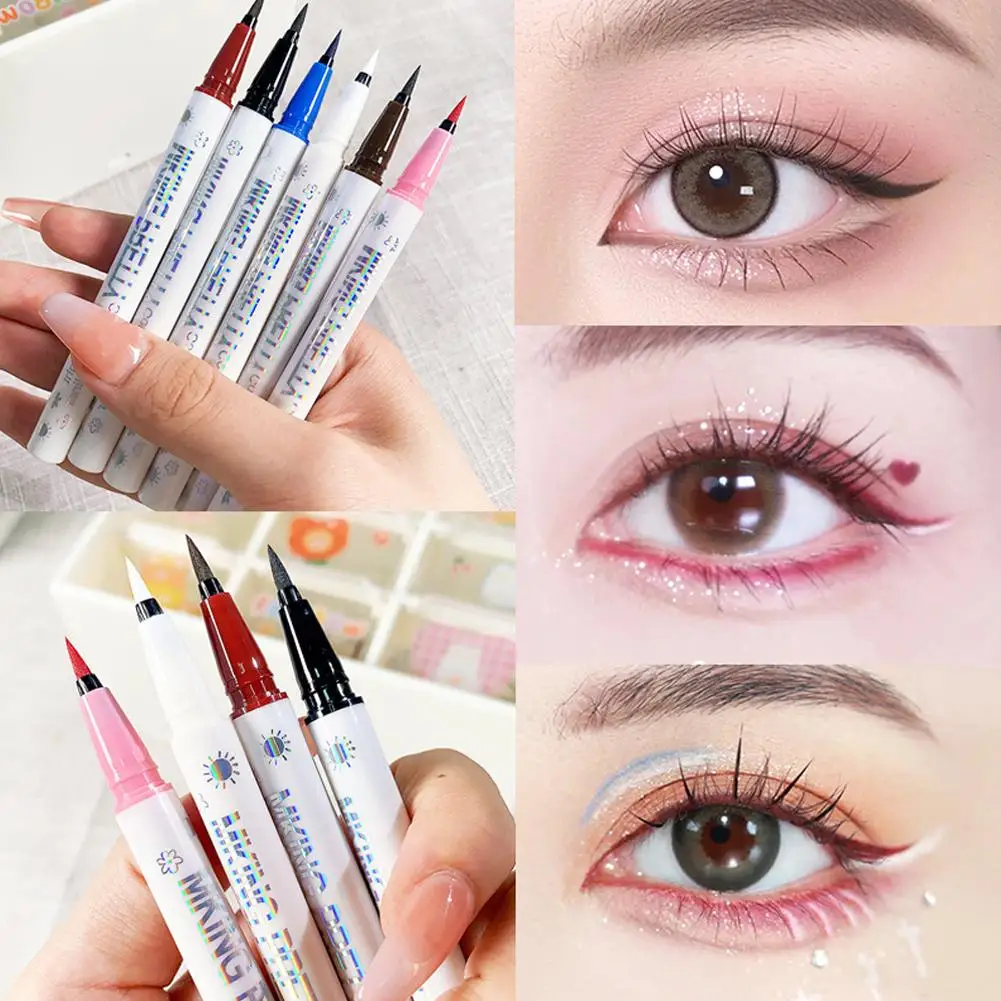 Eyeliner liquido opaco colorato impermeabile trucco ad asciugatura rapida duraturo Eyliner rosso viola verde cosmetici matita opaca X5y1