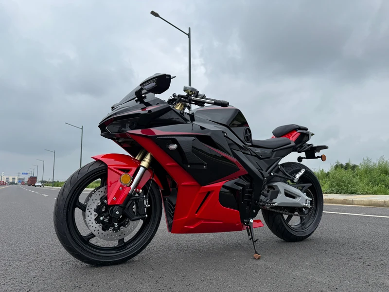 Long Range Electric Motorcycle 5000W Mid Chain Drive Motor 72V Removable Lithium Battery Adult Street E-Motorbike