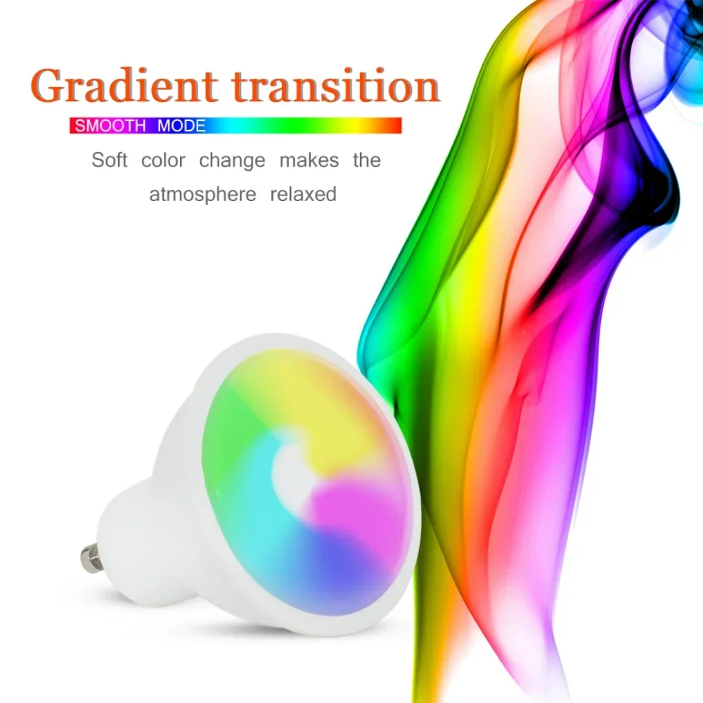 دافئ أبيض RGB LED لمبة ، تغيير اللون ، الإضاءة الغلاف الجوي ، مصباح فلاش ، وضع تتلاشى القوية ، KTV ، أضواء الزخرفية ، 8 واط ، GU10 ، تغيير اللون