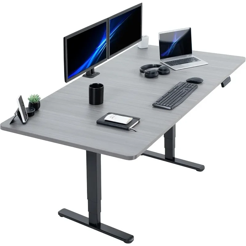 VIVO Electric 71 x 36 inch Sit Stand Desk, Dual Motor Memory Controller Height Adjustment, 2B Series, Dark Gray Top Black Frame