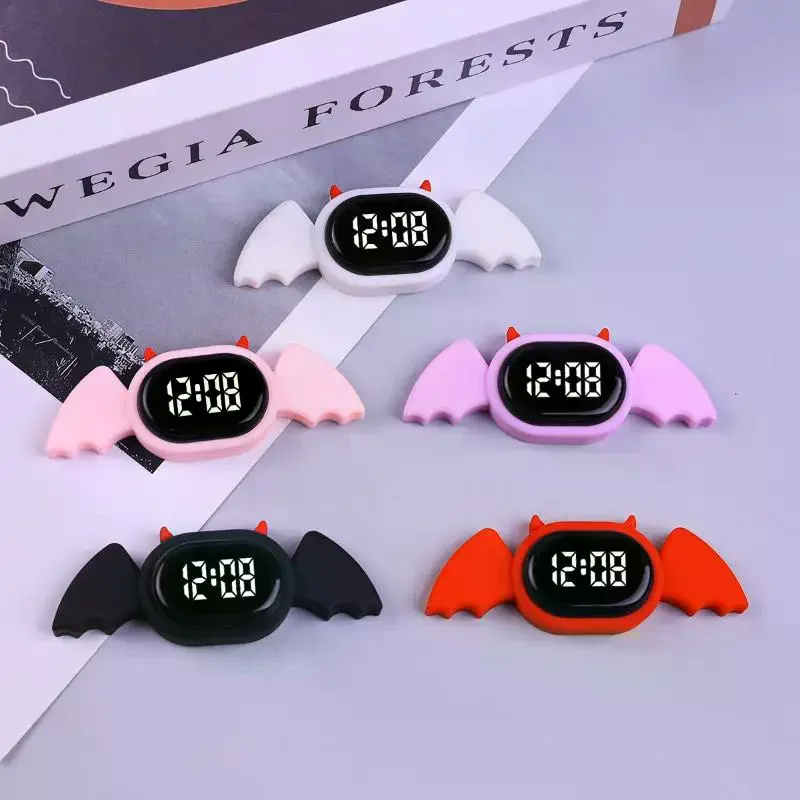 

Cute Cartoon LED Digital Electronic Watch Night Light Keychain Pocket Watch Creative Mini Hanging Watches Students Gifts