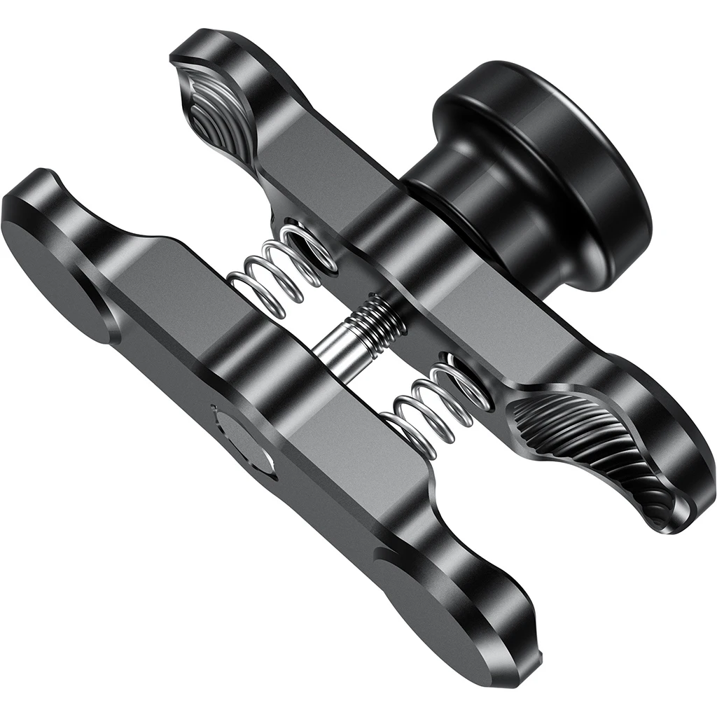 Алюминиевый зажим-бабочка для дайвинга с двумя отверстиями, зажим с шаровой головкой для 1 дюймового шарового адаптера, кронштейн светильник водной съемки