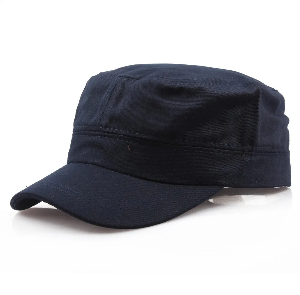 Unisex Cotton Flat Cap - All-Season Plain Training Hat with Star, Student Baseball Cap