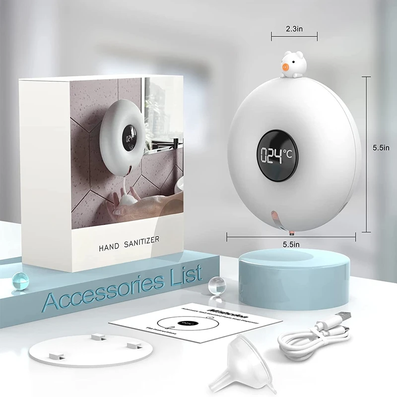 Mới Bình Đựng Xà Phòng Liquid 300Ml Touchless Tự Động Bọt Xà Phòng Treo Tường Gắn Rửa Tay Diệt Khuẩn Máy Phòng Tắm Nhà