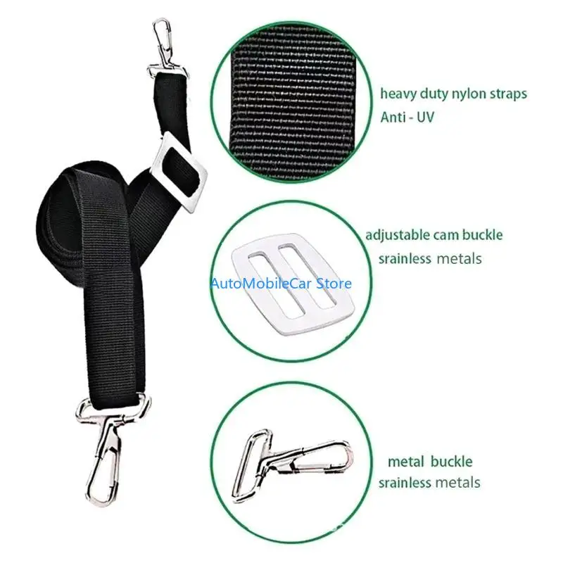 G8TE Corrosion Resistant Adjustable Bimini Boat Top Strap with Hook Canopy Canoe Boat Awning Webbing Strap Weatherproof