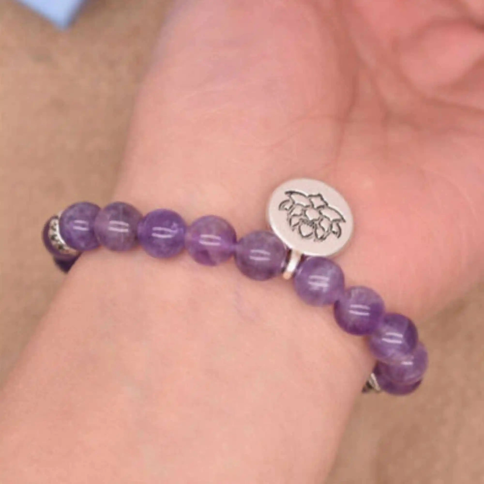 

8mm natural stone 108 rose quartz amethyst bracelet Bead Handmade Bohemian Wrap Trendy Chain Sacred Japa Wear Gift Prayer