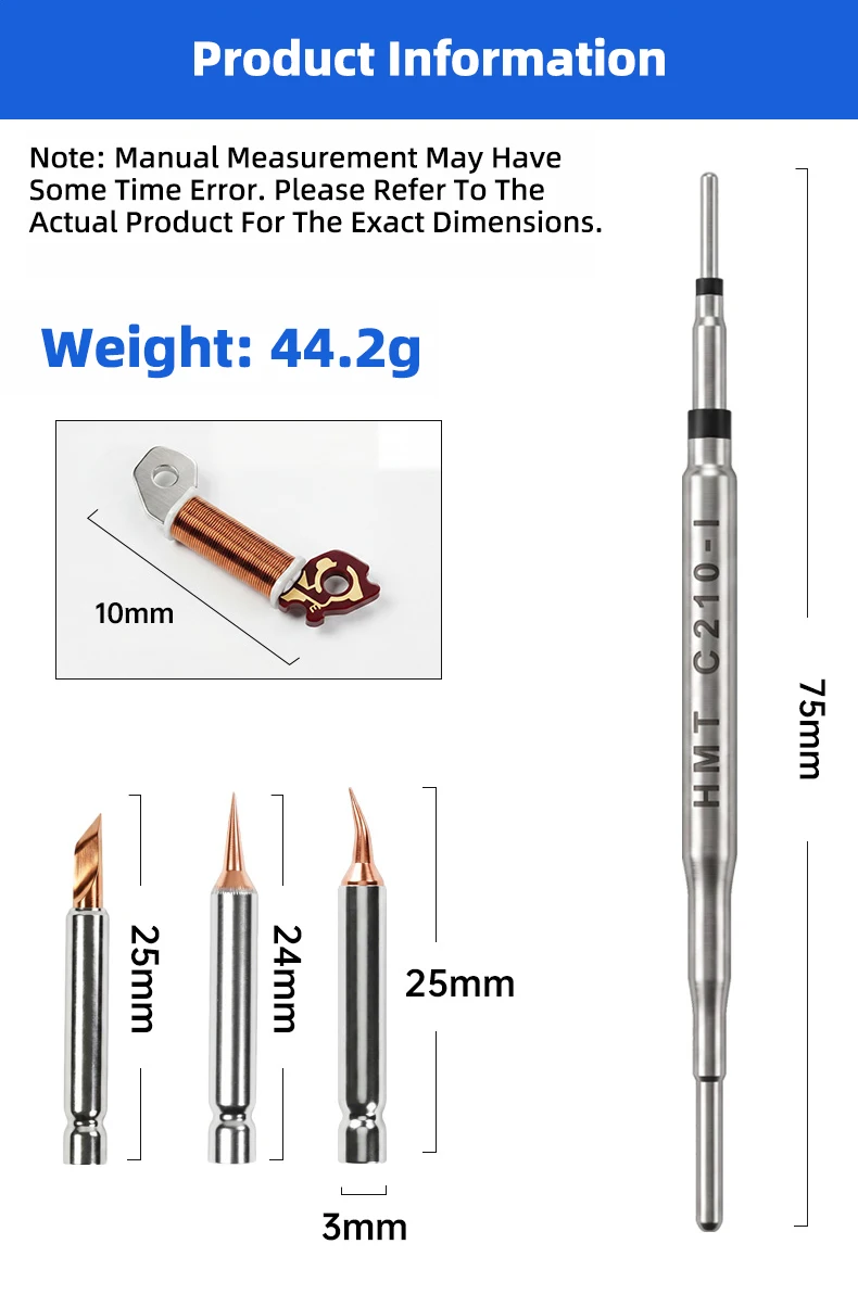 HMT C210 Ultrafeine 0,2mm Lötspitze Schnelle Erwärmung Hochtemperaturbeständig Austauschbares Design für Handy-CPU-Motherboard-Reparatur – Detail 3
