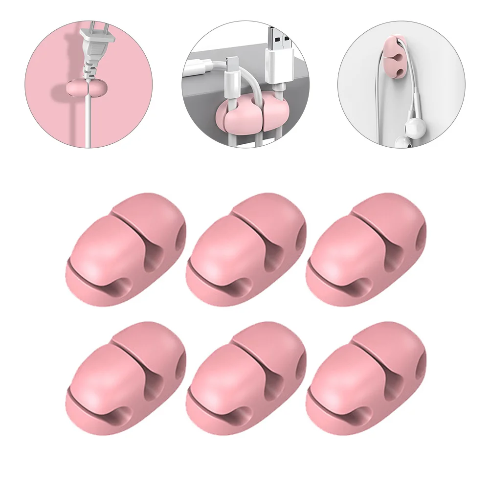 

6 Pcs Data Cable Organizer Wire Clips Management Holder Silica Gel Power Cord Holders Storage Keeper Strong Adhesive