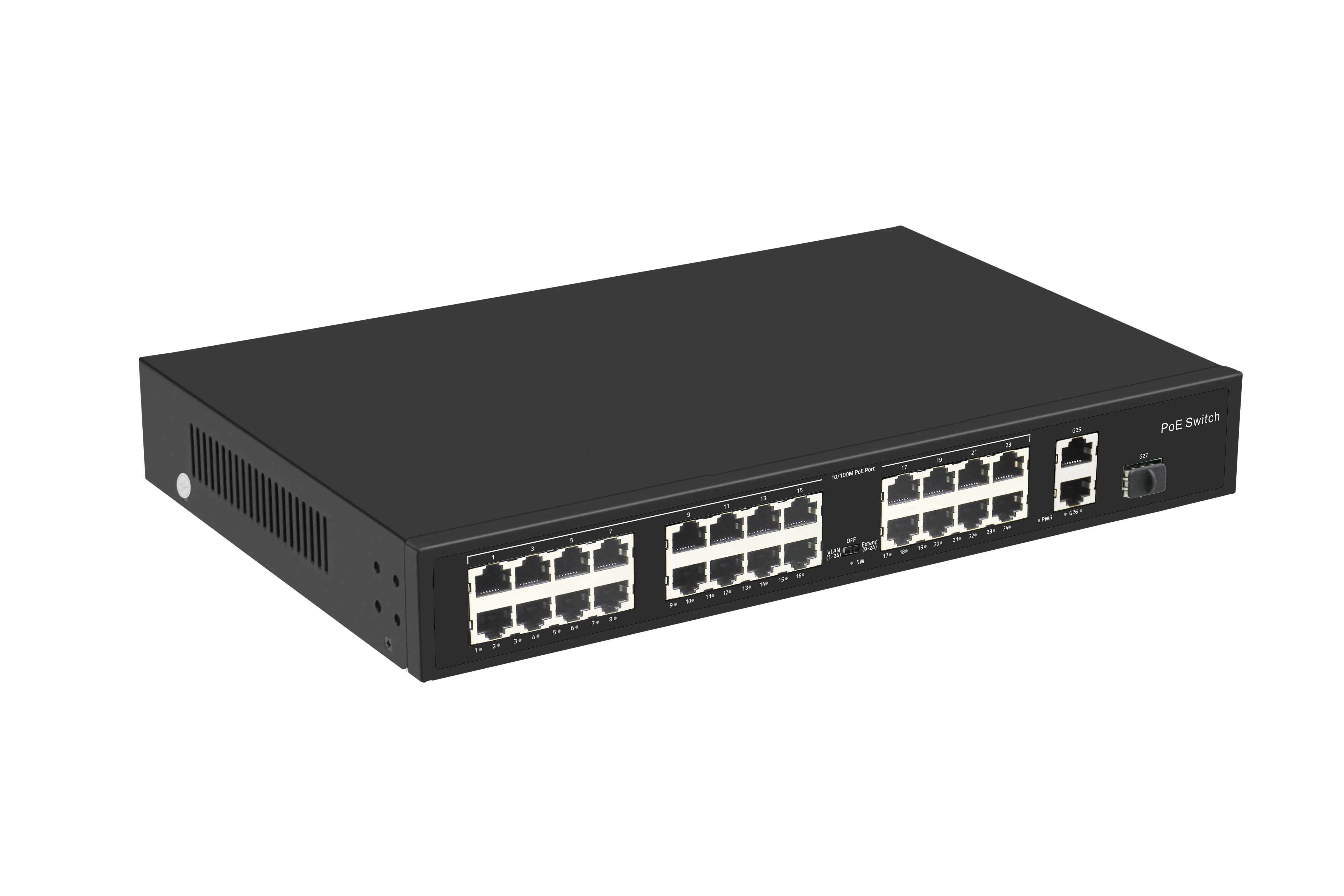 27 Port Gigabit Uplink 24 Port 100M PoE Switch ,24CH POE Switch