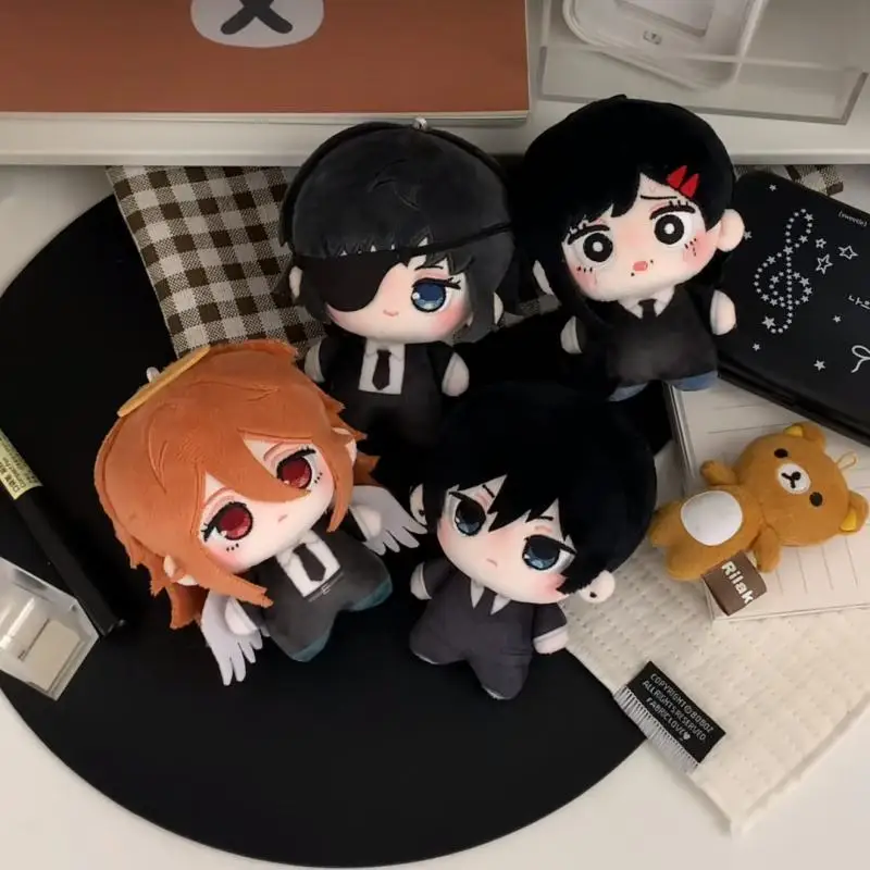 Cartoon Anime Character Chainsaw Man Q Version Two-Dimensional Plush Pp Cotton Filling Soft Hand Doll Keychain Zipper Decoration