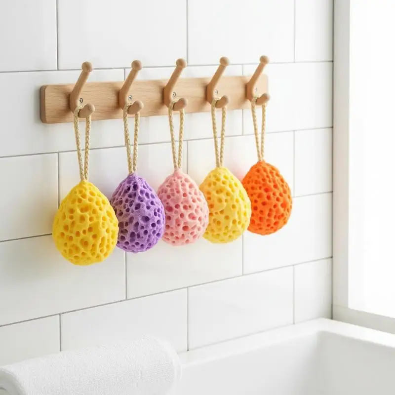 Honeycomb Textured Kids Bath Sponge Soft Cute Foaming Cleansing Household Daily Bath Tool Supply