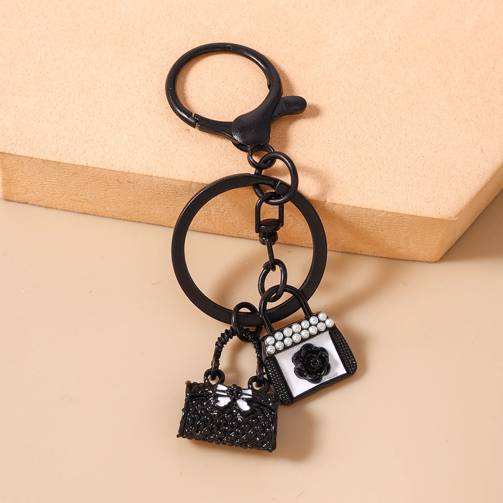 Aihua Niedliche Handtaschen-Schleifen-Schlüsselanhänger, Süße High-Heels-Schuhe, Nagellack, Lippenstift Schlüsselanhänger, Autoschlüsselanhänger für Damen und Herren, Schmuck – Detail 5