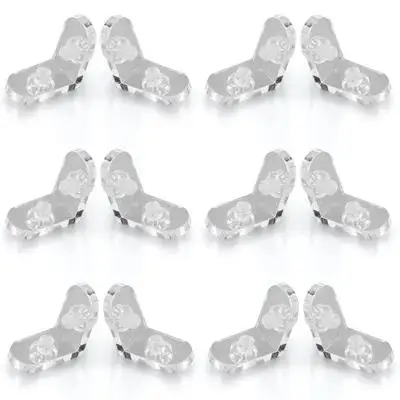 12Sets Transparent Acrylic Corner Brackets Quick Installation Corner Connectors for Acrylic Display Cabinets Jewelry Box
