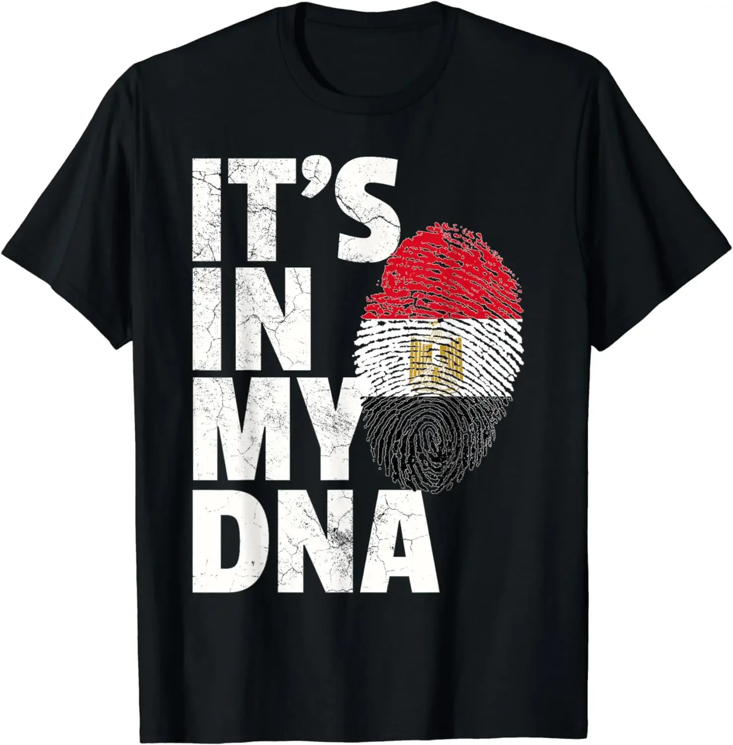 

IT'S IN MY DNA Египет Египетский флаг Мужская футболка с коротким рукавом Повседневная хлопковая футболка с круглым вырезом