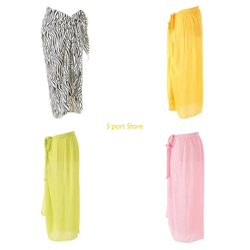 

U2JB Women Swimsuit Coverup Sheer Beach Wrap Dress Bikinis Wrap Skirt for Beach Pool