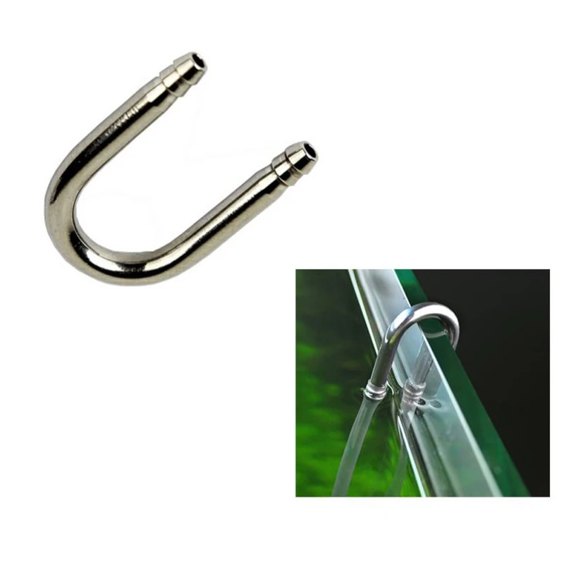 1pcs Aquarium Tube Air Fish Tank U Shape Stainless Steel CO2 Oxygen Aerator Connector Fish Tank Accessories