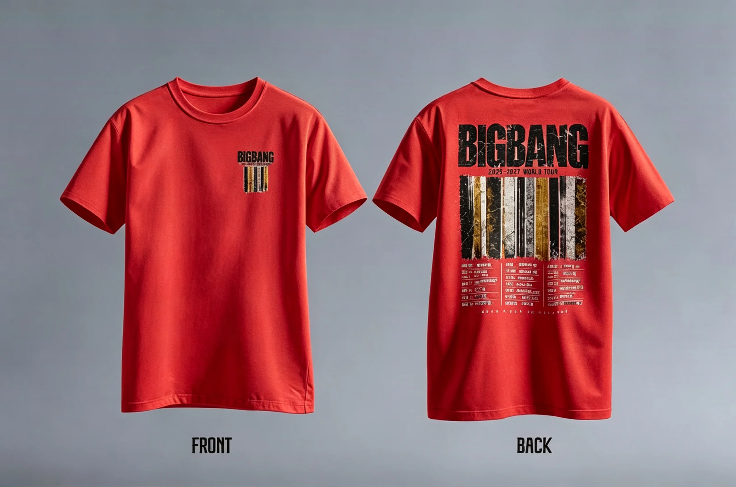 Bigbang 20. Jubiläums-Merch-T-Shirt 2025-2027 Welttournee Vorder- und Rückseitengrafikdruck Kpop Unisex Kurzarm-T-Shirt für Fans – Detail 12