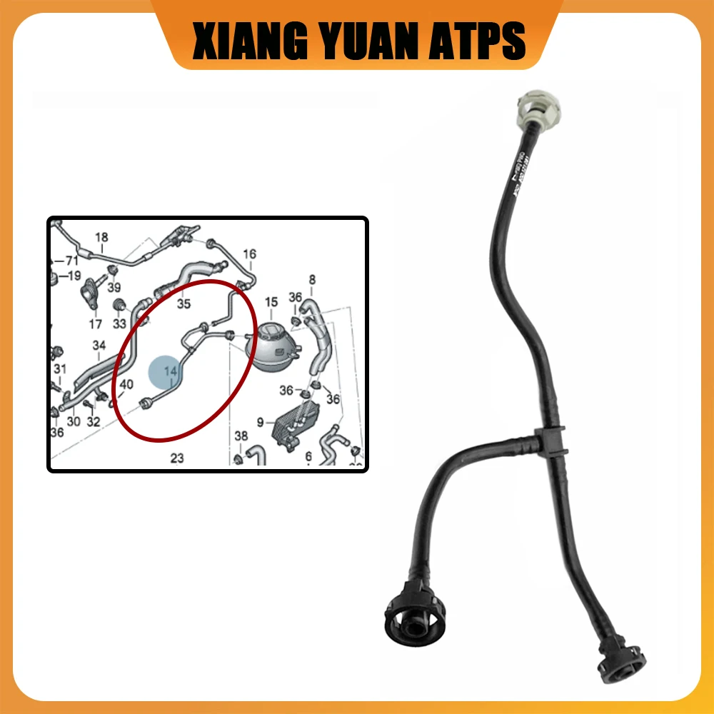 

80A121081S 80D121081 Engine Radiator Overflow Coolant Pipe Coolant Hose With Quick Release Coupling For Audi Q5 2017-