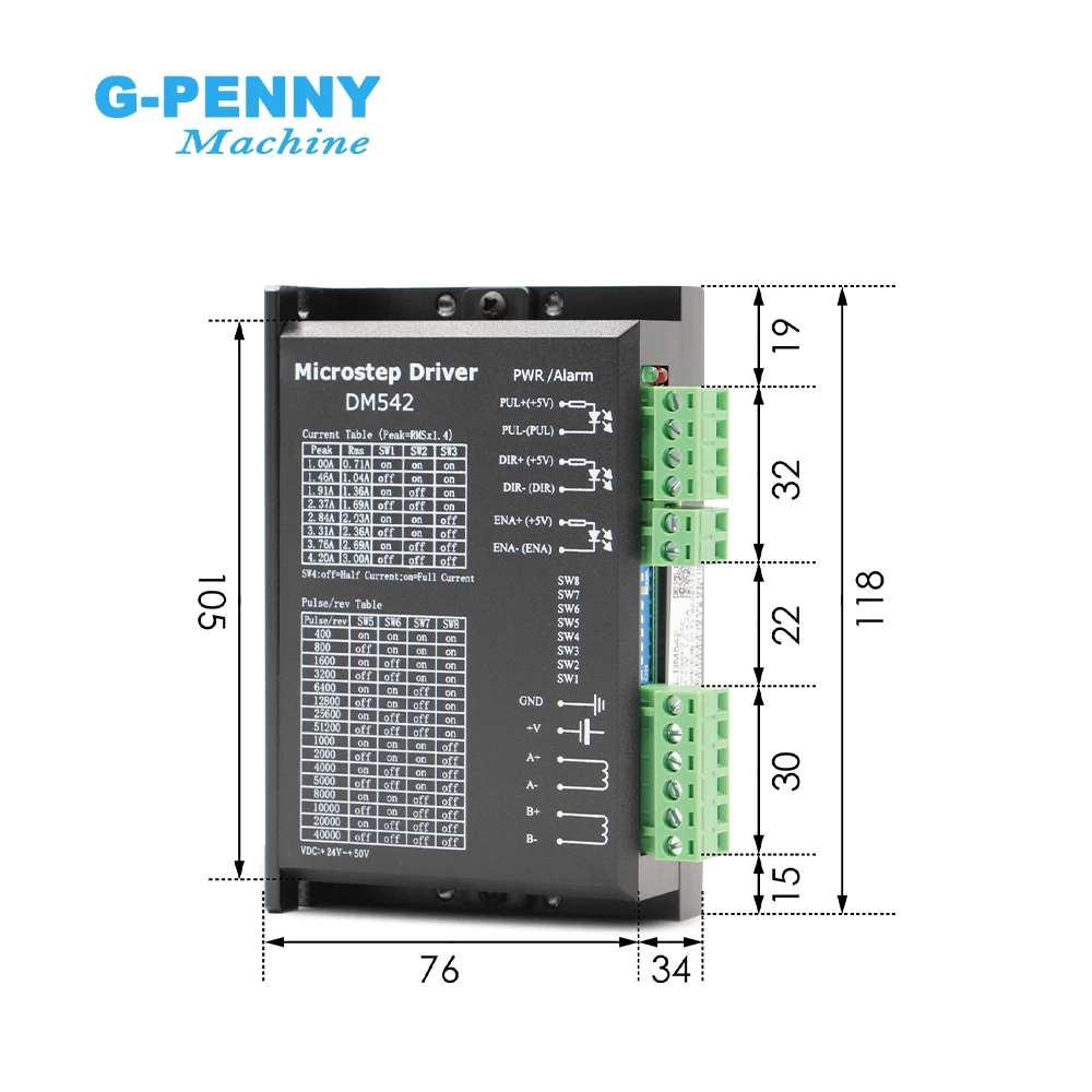 Driver M542 Stepper motor Driver 50V/4.2A Microstep 256 DM542 24-50v 4.2A for NEMA17 NEMA23 NEMA34 stepper motor