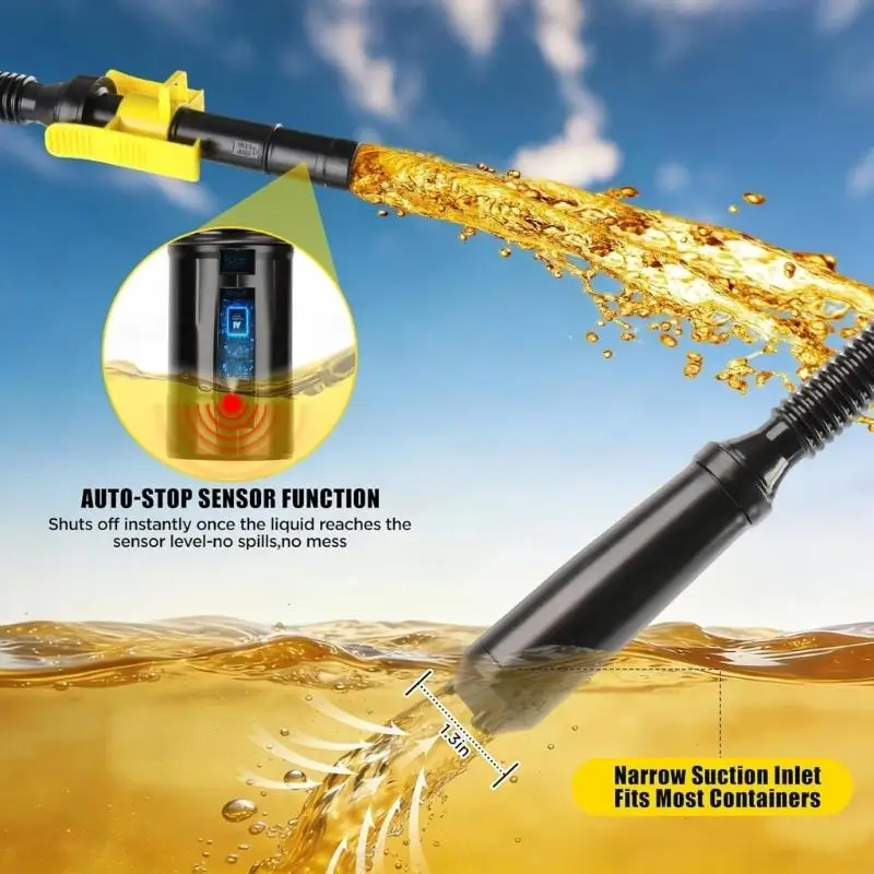 Cordless Battery Operated Liquid Transfer Pump 3.2GPM For Gas Oil Water R6FB