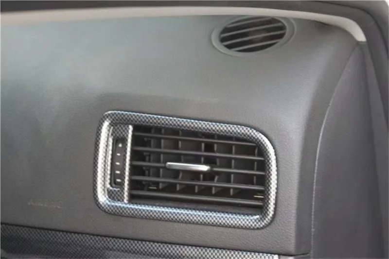 2pcs/lot Car stickers ABS carbon fiber grain dashboard air conditioning outlet cover for Volkswagen vw 2012-2014 Jetta 6 MK6