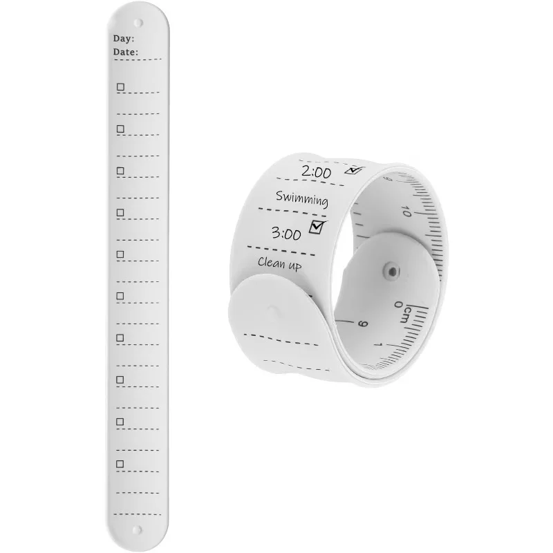 Erasable and Reusable Wristband Notebooks with Built-in Ruler, Faux Leather, Grid Lines, Uncoated Edges, for Students, Nurses