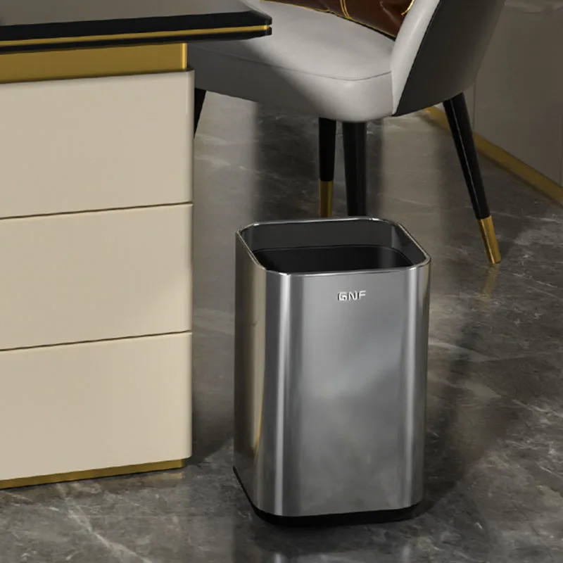 

Waste Bin Metal Kitchen Bathroom Bins Large Capacity Kitchen Recycling Storage Bucket Garbage Office Lixeira Home Items Bins