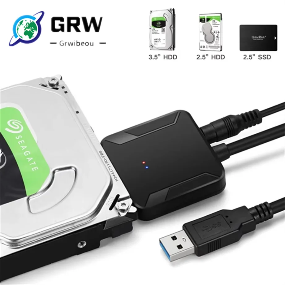 GRWIBEOU SATA to USB 3.0 Cable USB to SATA Hard Drive Adapter Converter for 2.5