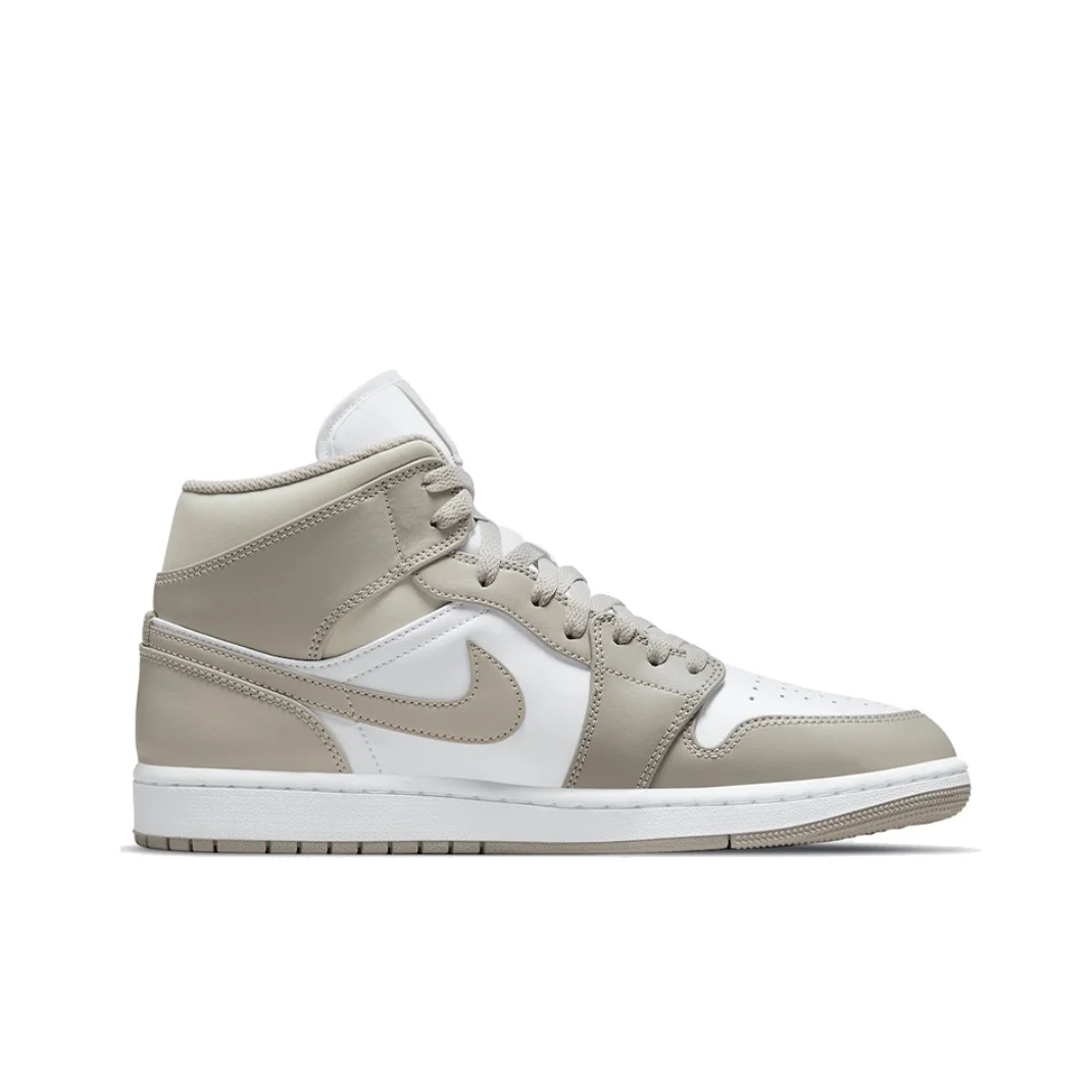 Nike Original Air Jordan 1 MID Classic Men's Basketball Shoes Comfortable Wear-resistant Anti-skid beige