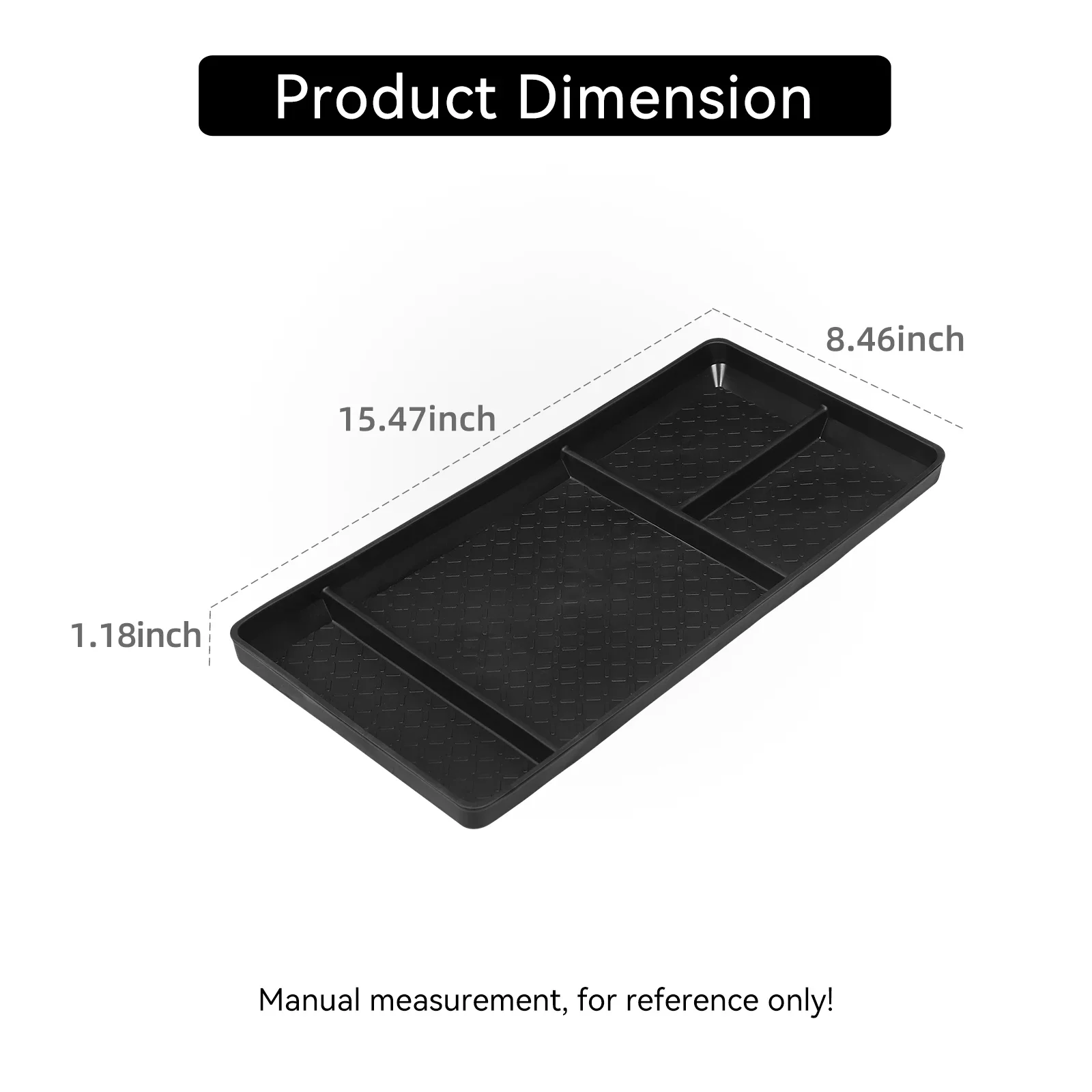 for Nissan Pathfinder 2023 2024 Car Center Console Lower Layer Storage Box Central Tray Organizer Interior Accessories Black