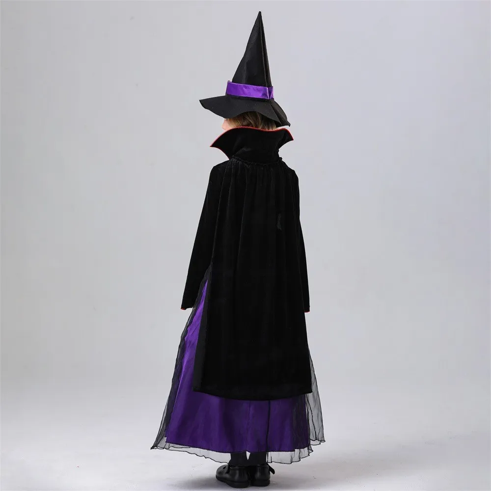 2024 delle nuove donne dei bambini loween Cosplay Viola Strega Dr Cappello Set Ruolo-plang Costume Collezione Estiva Xiao Marca